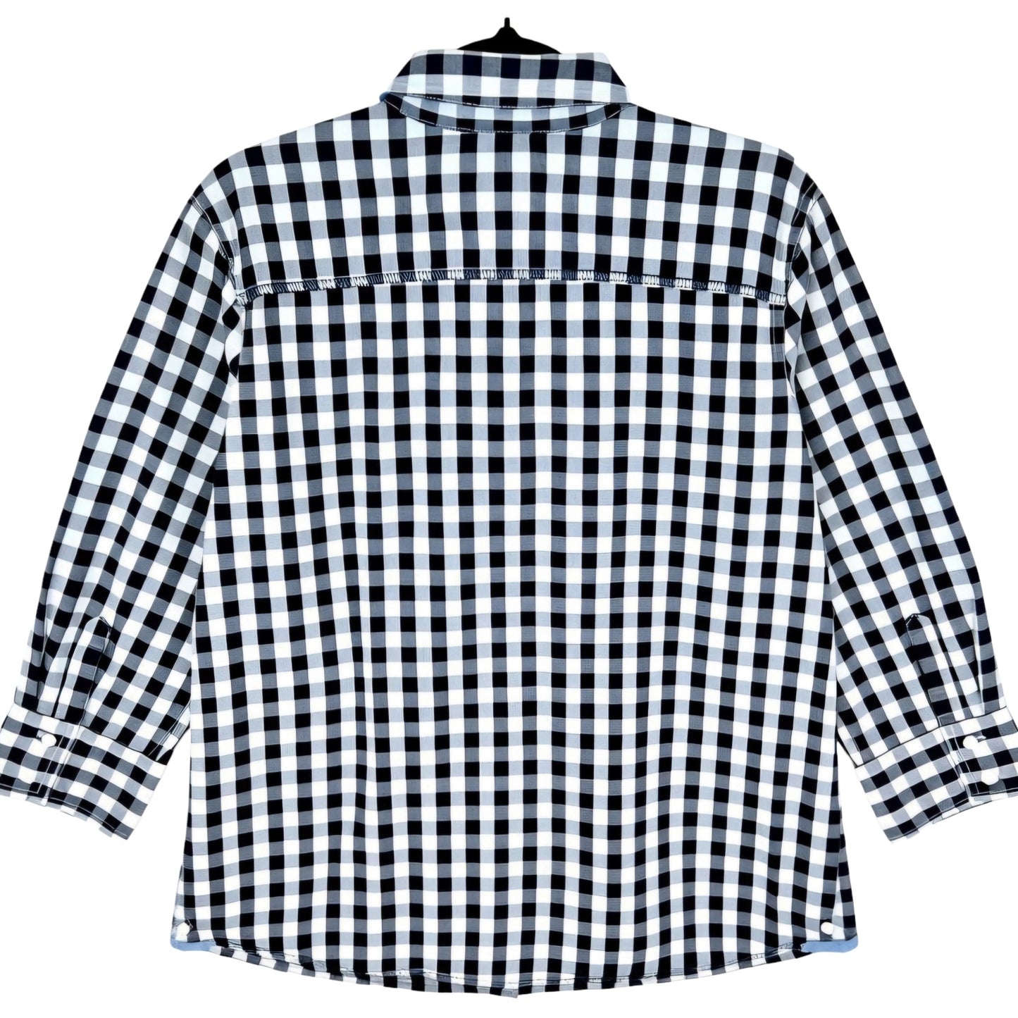 Tommy Hilfiger Womens Black & White Button Shirt Size L