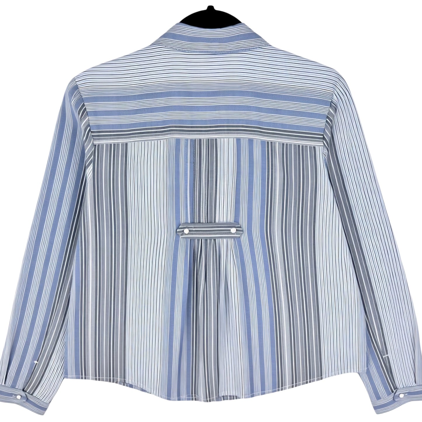 Tommy Hilfiger Womens Grey & Blue Striped Dress Shirt Size L