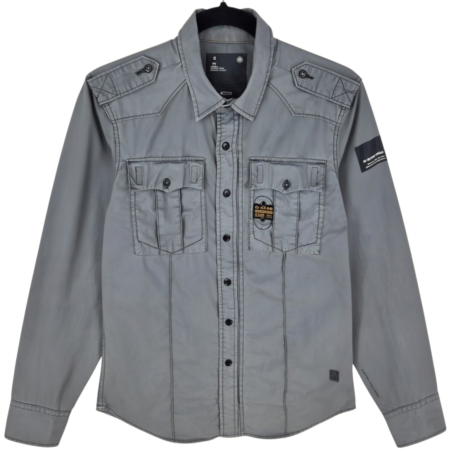 G Star Raw Grey Long Sleeve Button Shirt Size S