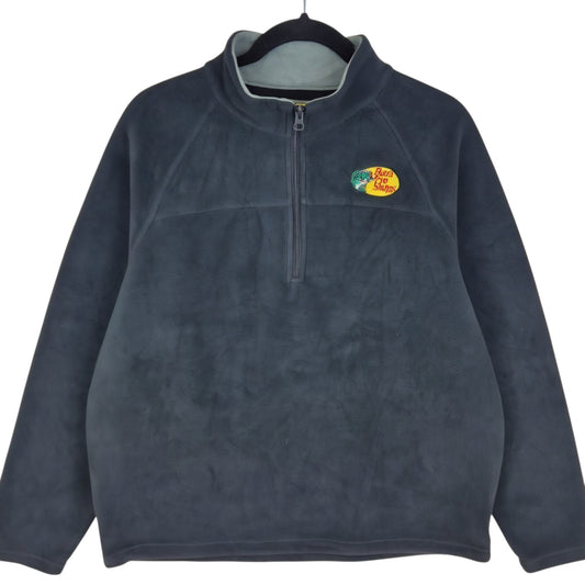 Bass Pro Shops Black Quarter Zip Fleece Jumper Size M