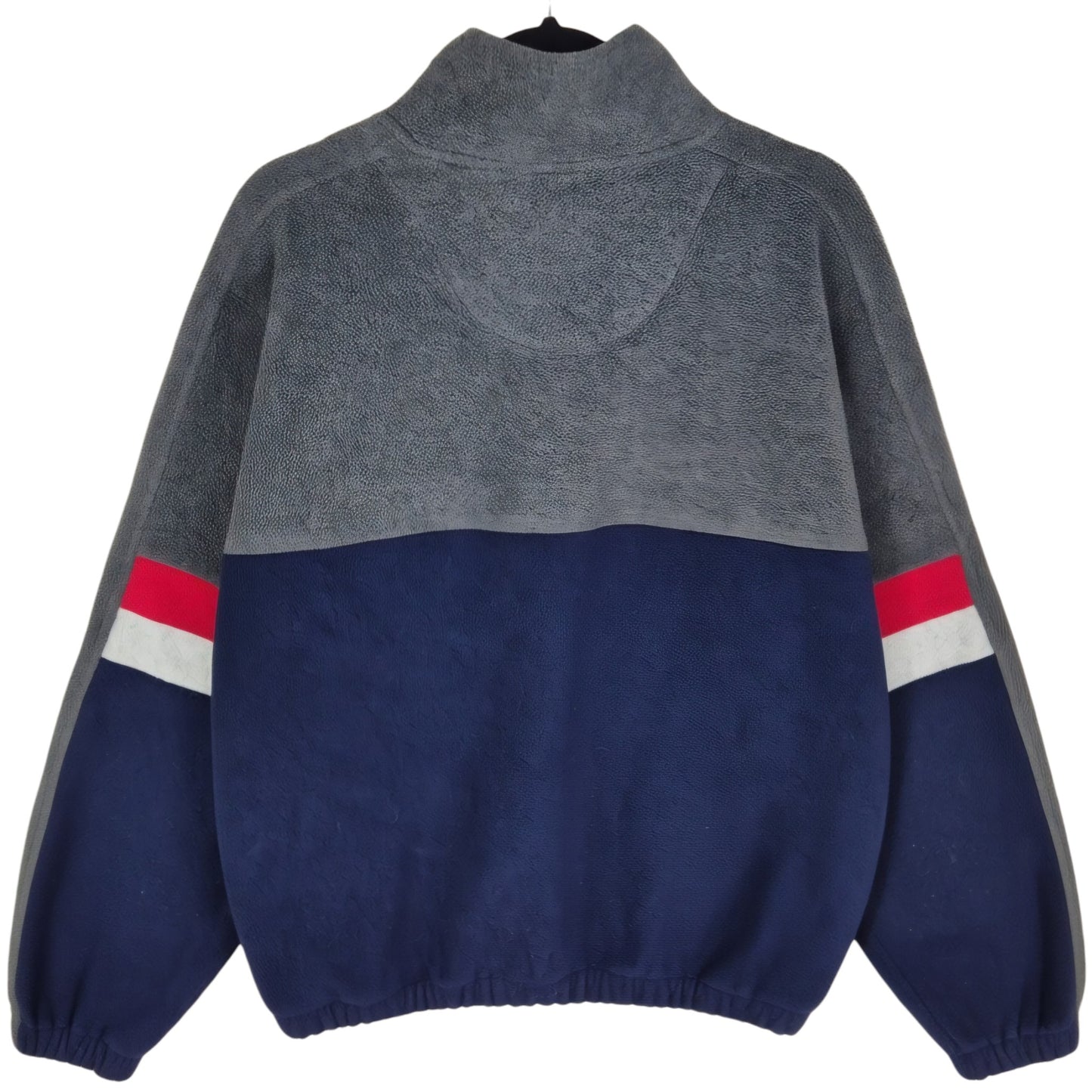 Vintage St Johns Bay 90's Dark Blue & Grey Quarter Zip Fleece Jumper Size M