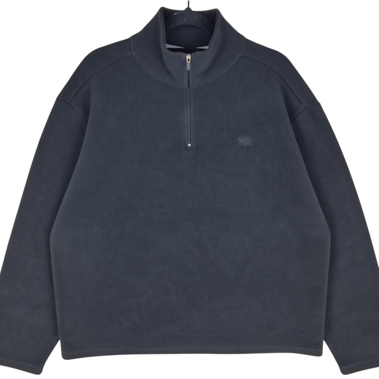 Vintage Starter Black Quarter Zip Fleece Jumper Size L