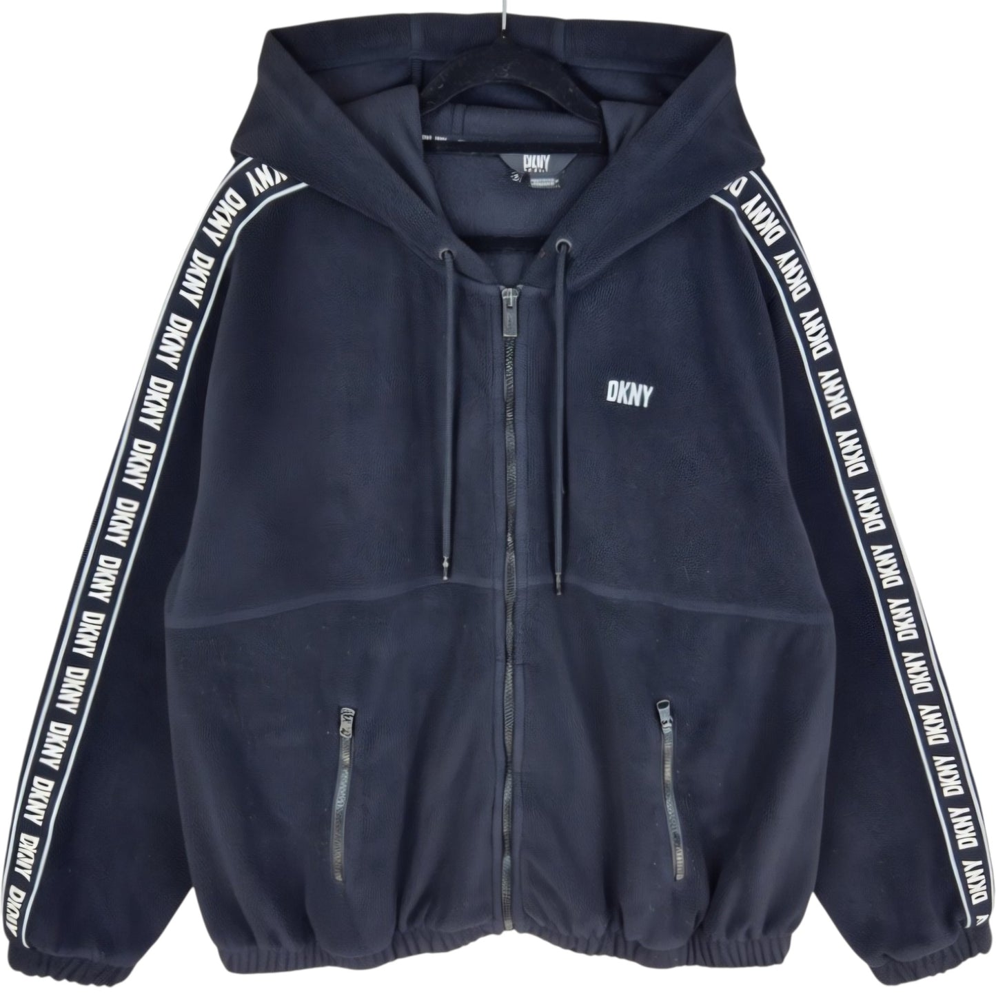 DKNY Sport Black Fleece Zip Hoodie Size L