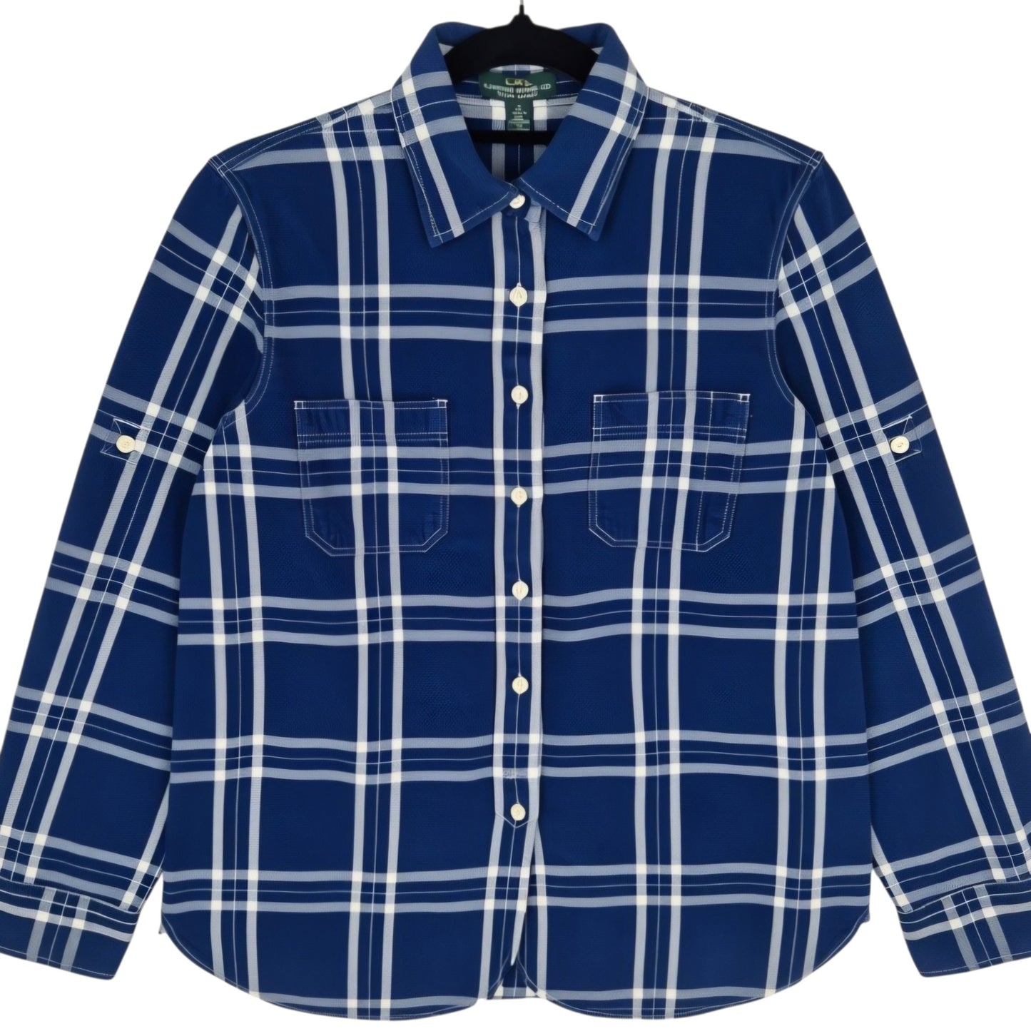 Ralph Lauren Green Label Womens Checkered Long Sleeve Button Shirt Size M