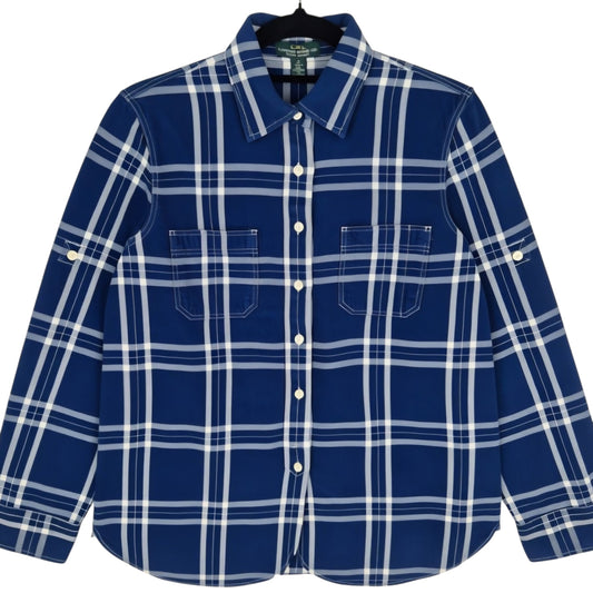 Ralph Lauren Green Label Womens Checkered Long Sleeve Button Shirt Size M
