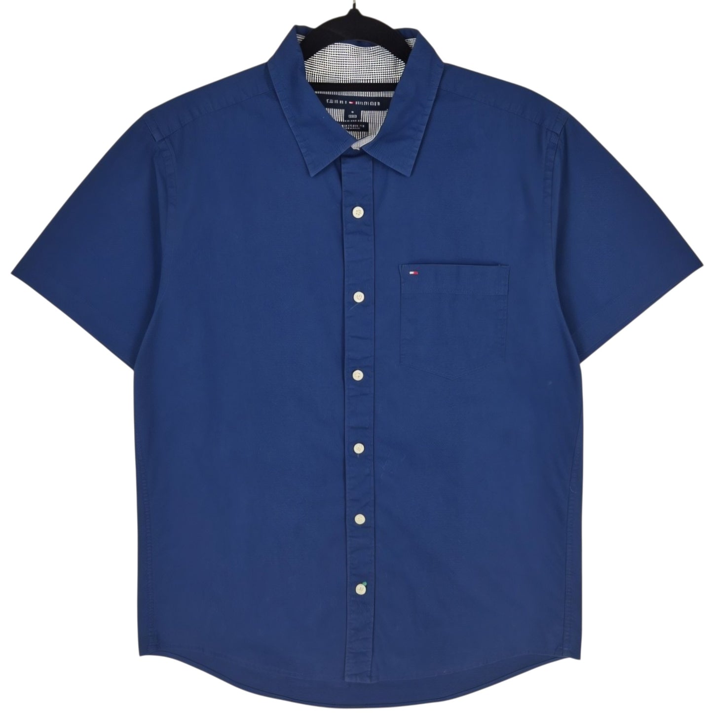 Tommy Hilfiger Dark Blue New York Fit Short Sleeve Button Shirt Size M