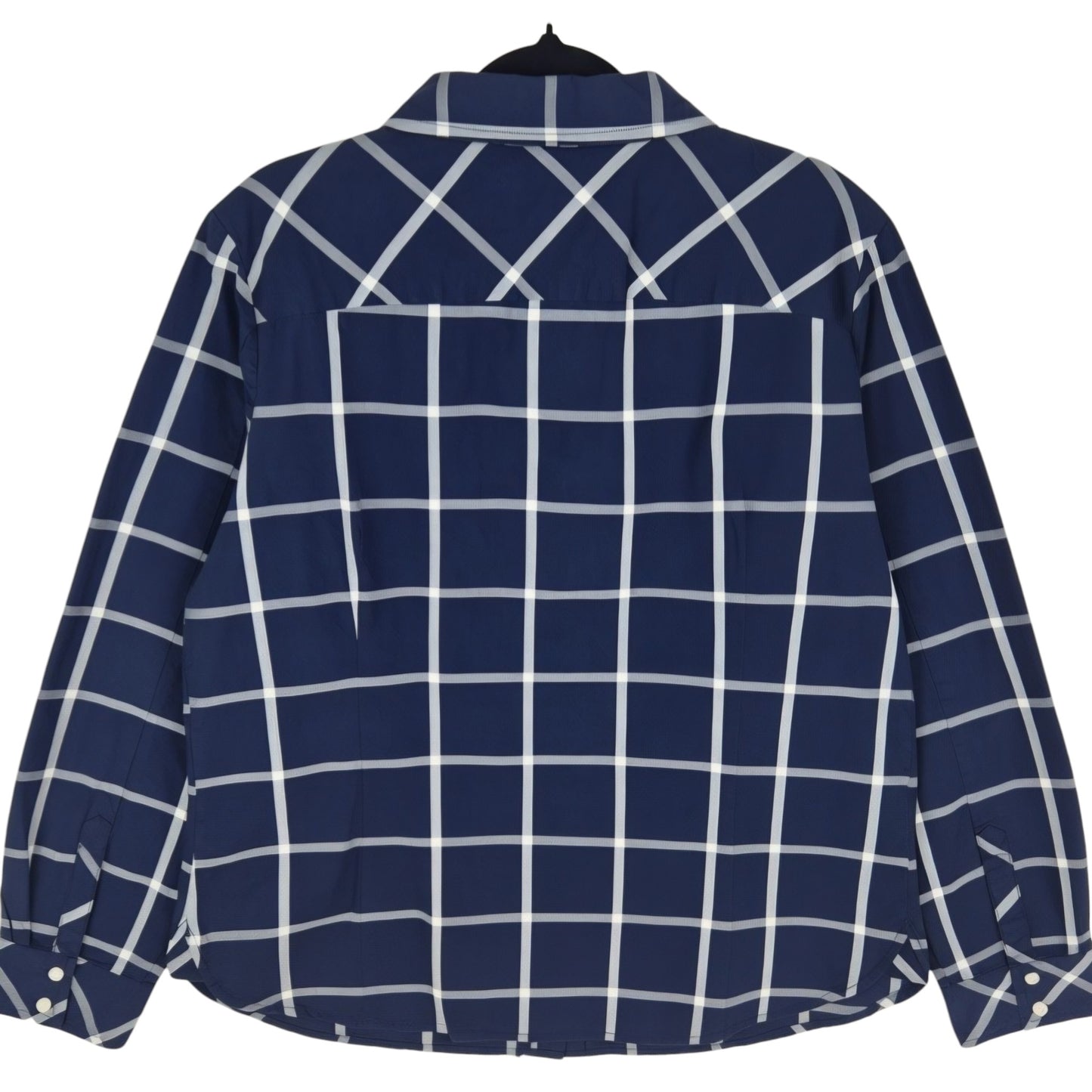 Tommy Hilfiger Womens Dark Blue Checkered Dress Shirt Size L