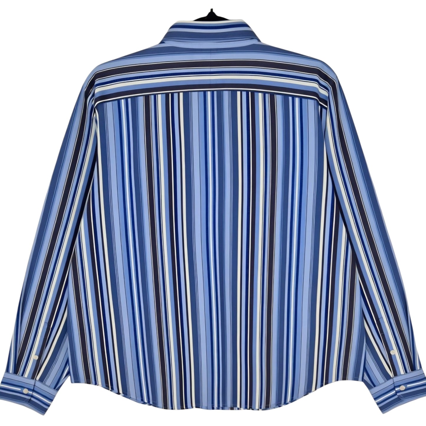 Vintage Ralph Lauren Green Label 90's Womens Blue Striped Dress Shirt Size L