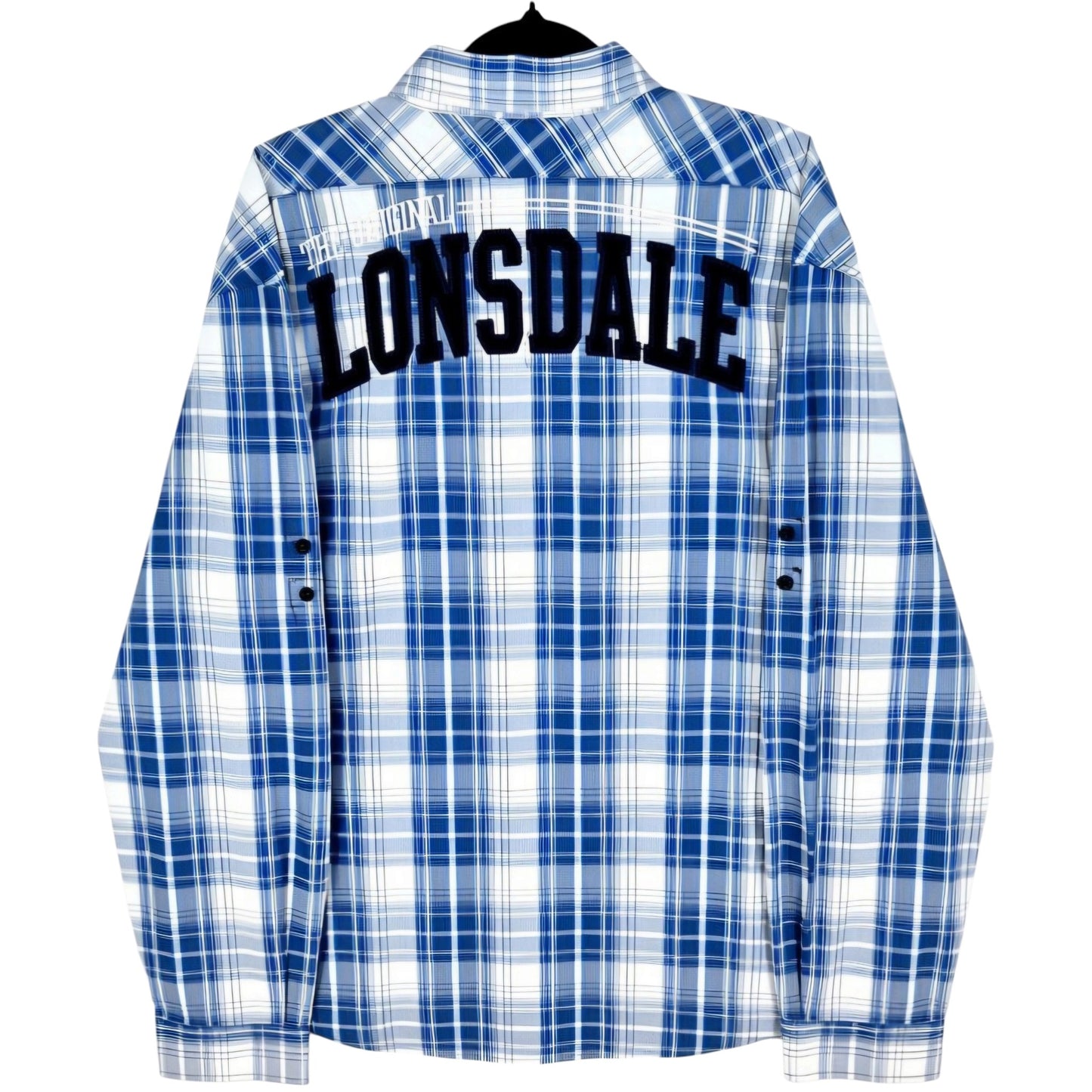 Lonsdale Blue & White Checkered Long Sleeve Button Shirt Size 2XL