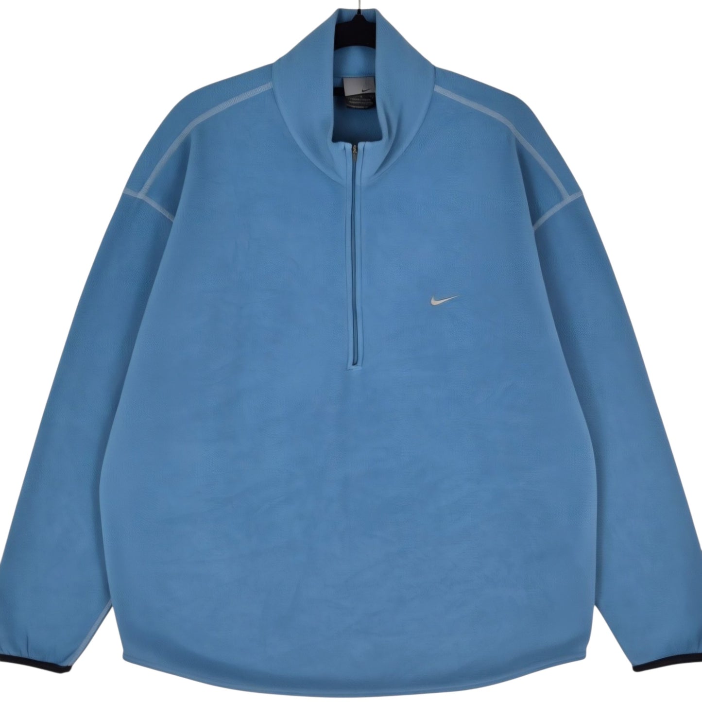 Vintage Nike 2000's Steel Blue Half Zip Fleece Jumper Size L