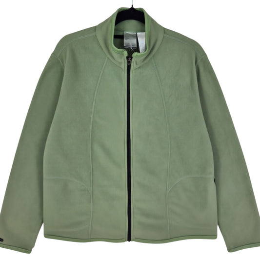 Vintage Nike 2000's Green Fleece Zip Jumper Size L