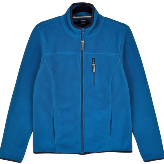 Nautica Womens Aqua Blue Fleece Zip Jumper Size L