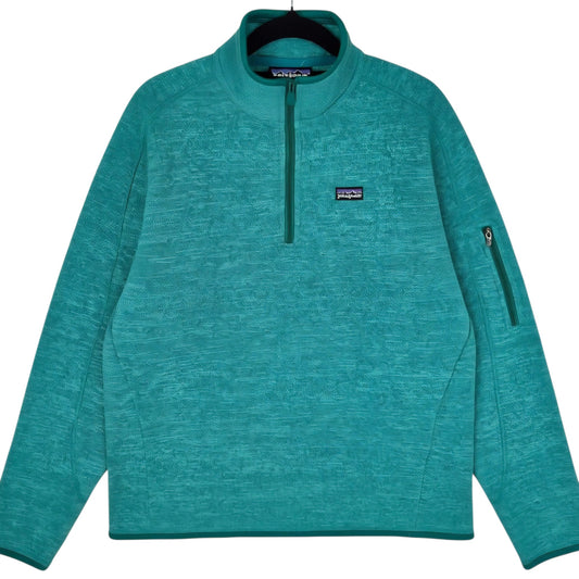 Patagonia Womens Aqua Green Quarter Zip Fleece Jumper Size XL
