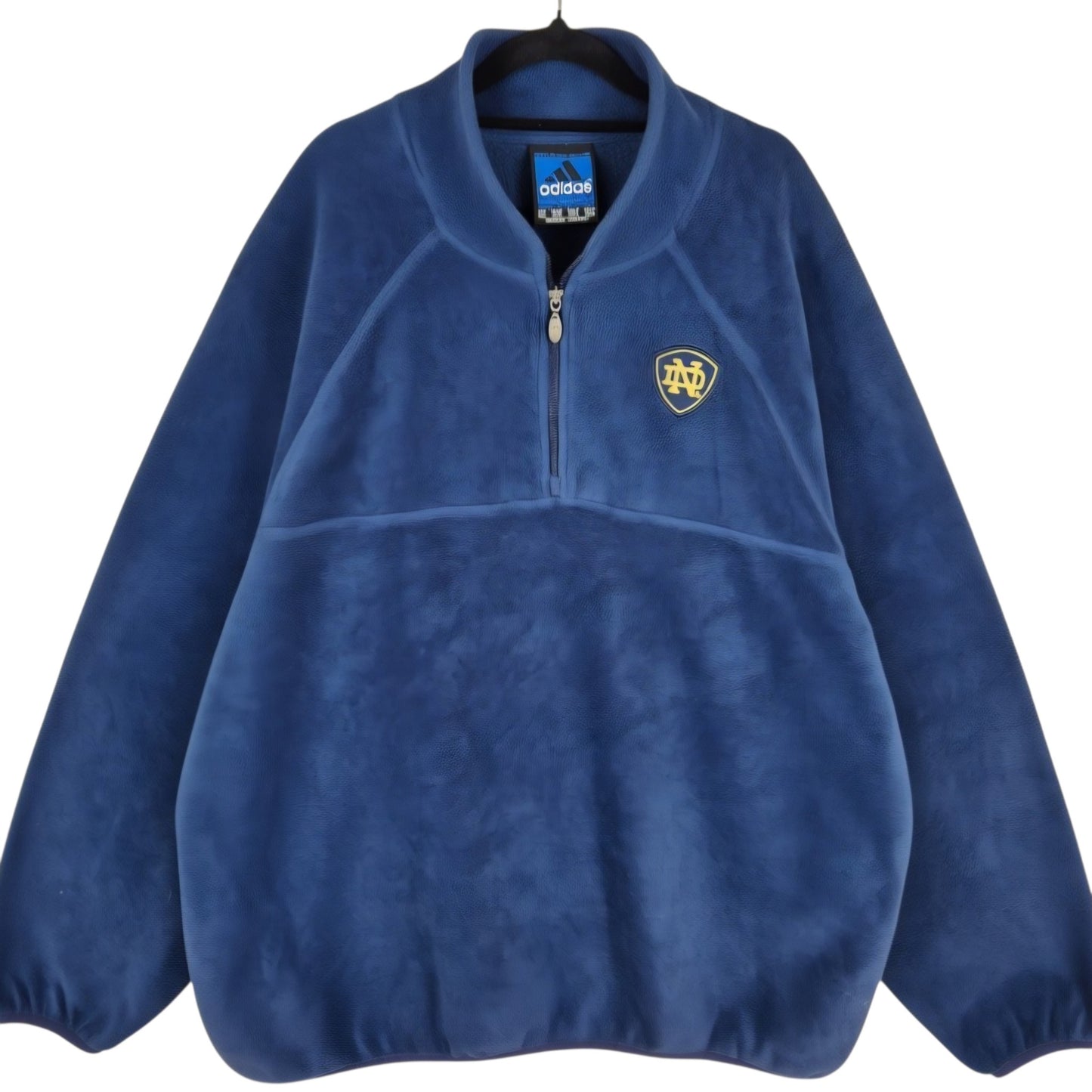 Vintage Adidas Team 90's Notre Dame Irish Dark Blue Fleece Jumper Size 2XL