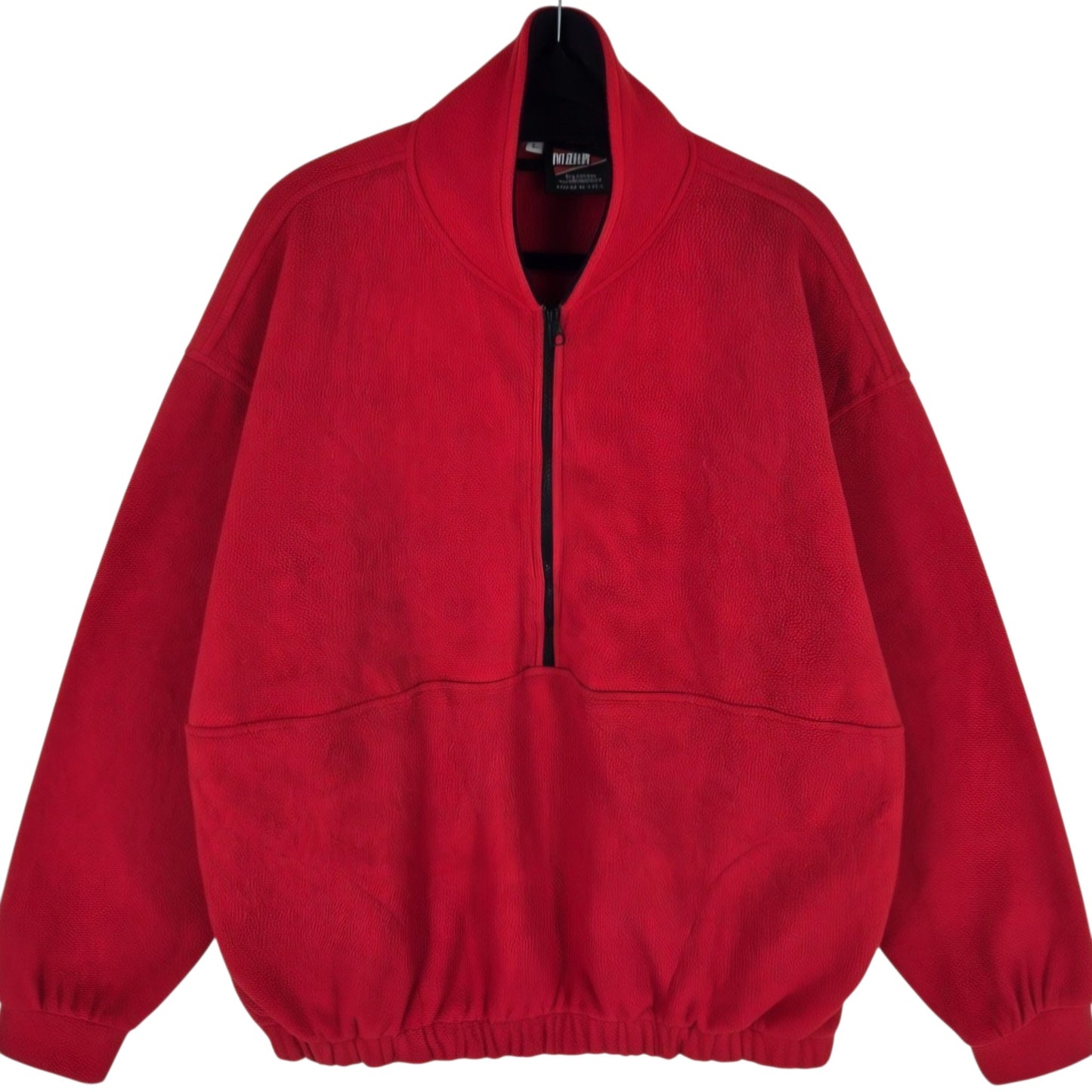 Vintage Mahr 80's Red USA Made Half Zip Fleece Jumper Size L