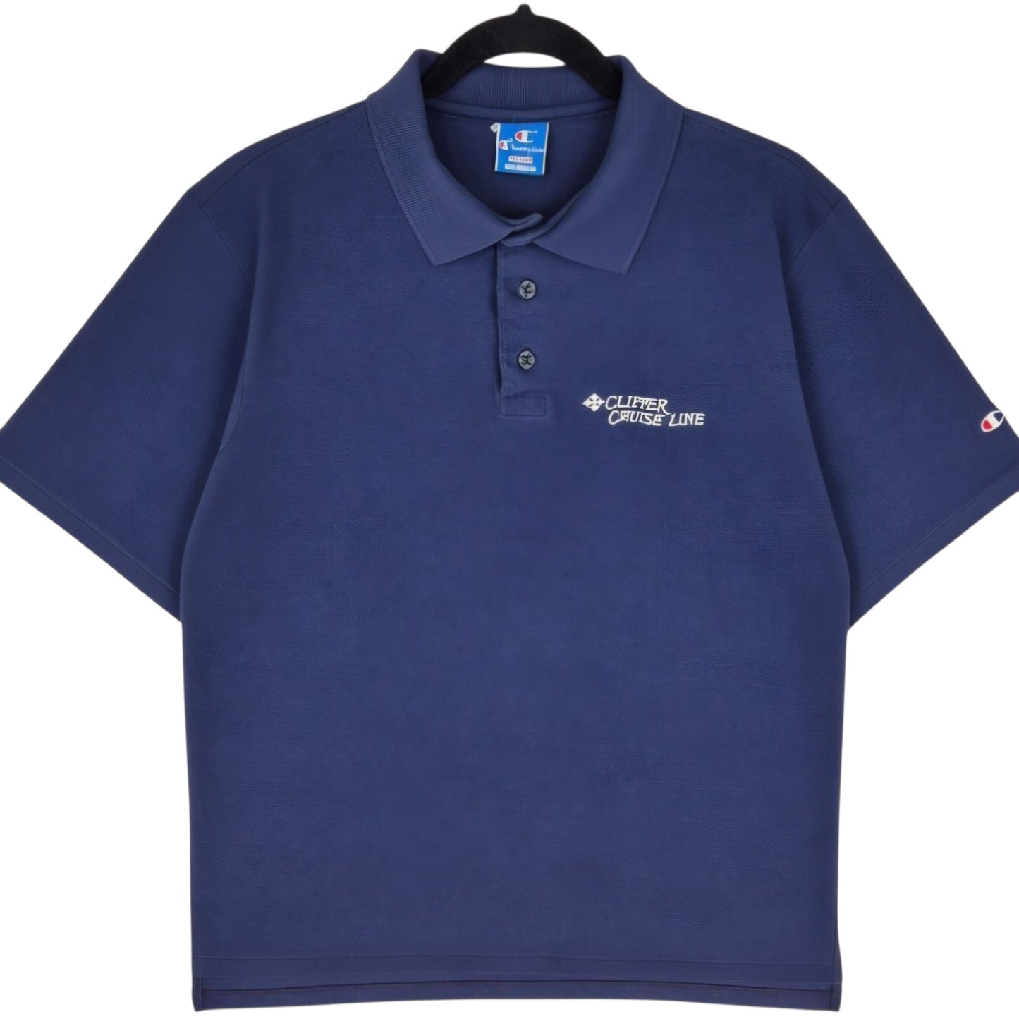 Vintage Champion 80's Clipper Cruise Line Dark Blue Polo Shirt Size XL