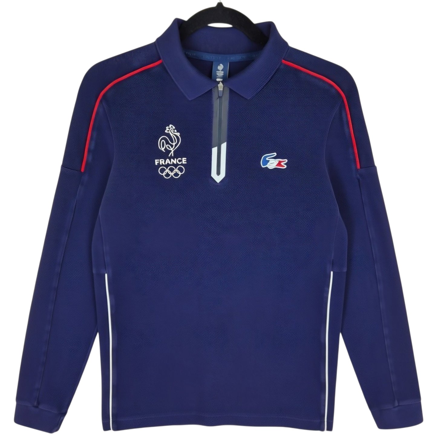 Lacoste France Olympics Dark Blue Long Sleeve Polo Shirt Size XS