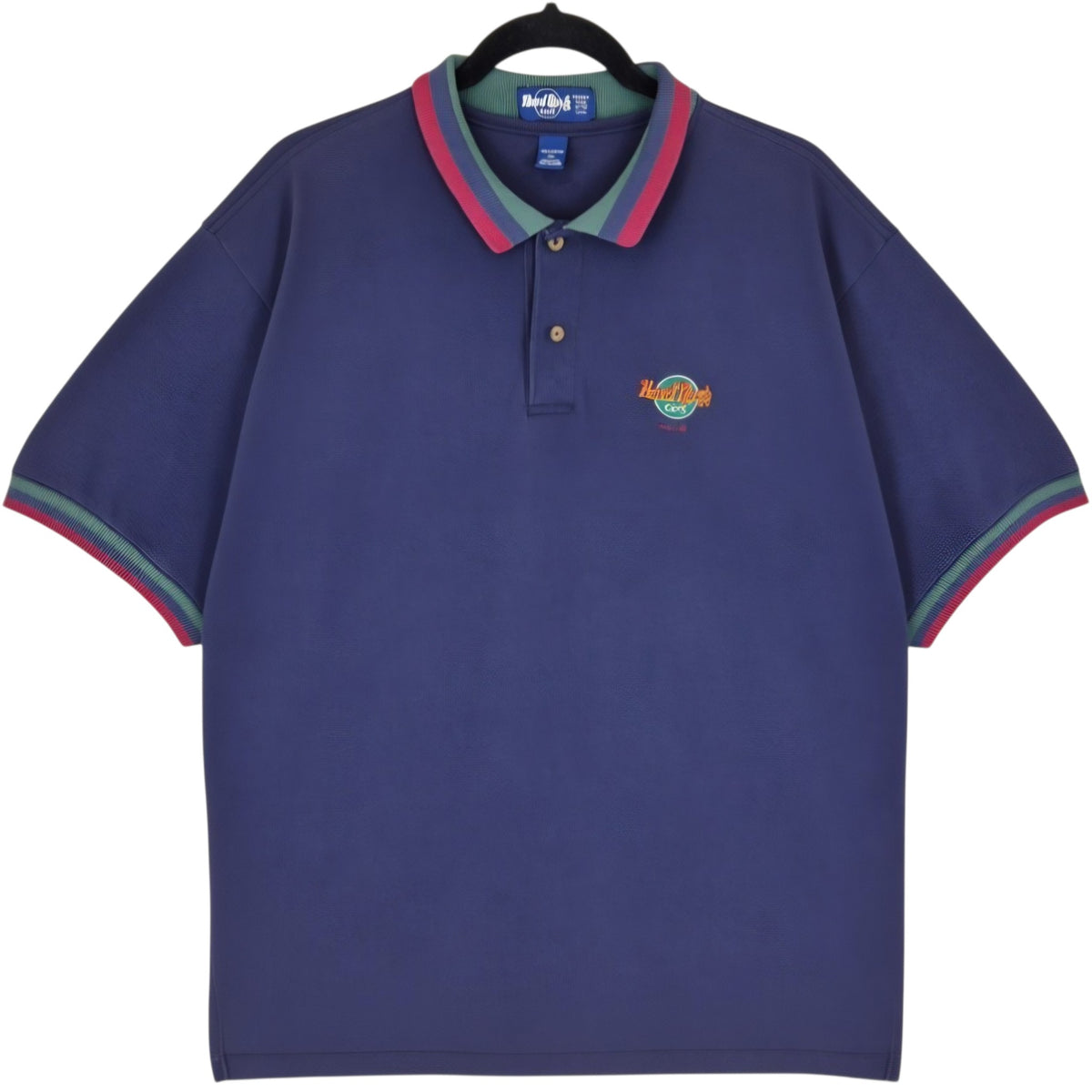 Vintage Hard Rock Cafe Dallas 90's Dark Blue Polo Shirt Size XS