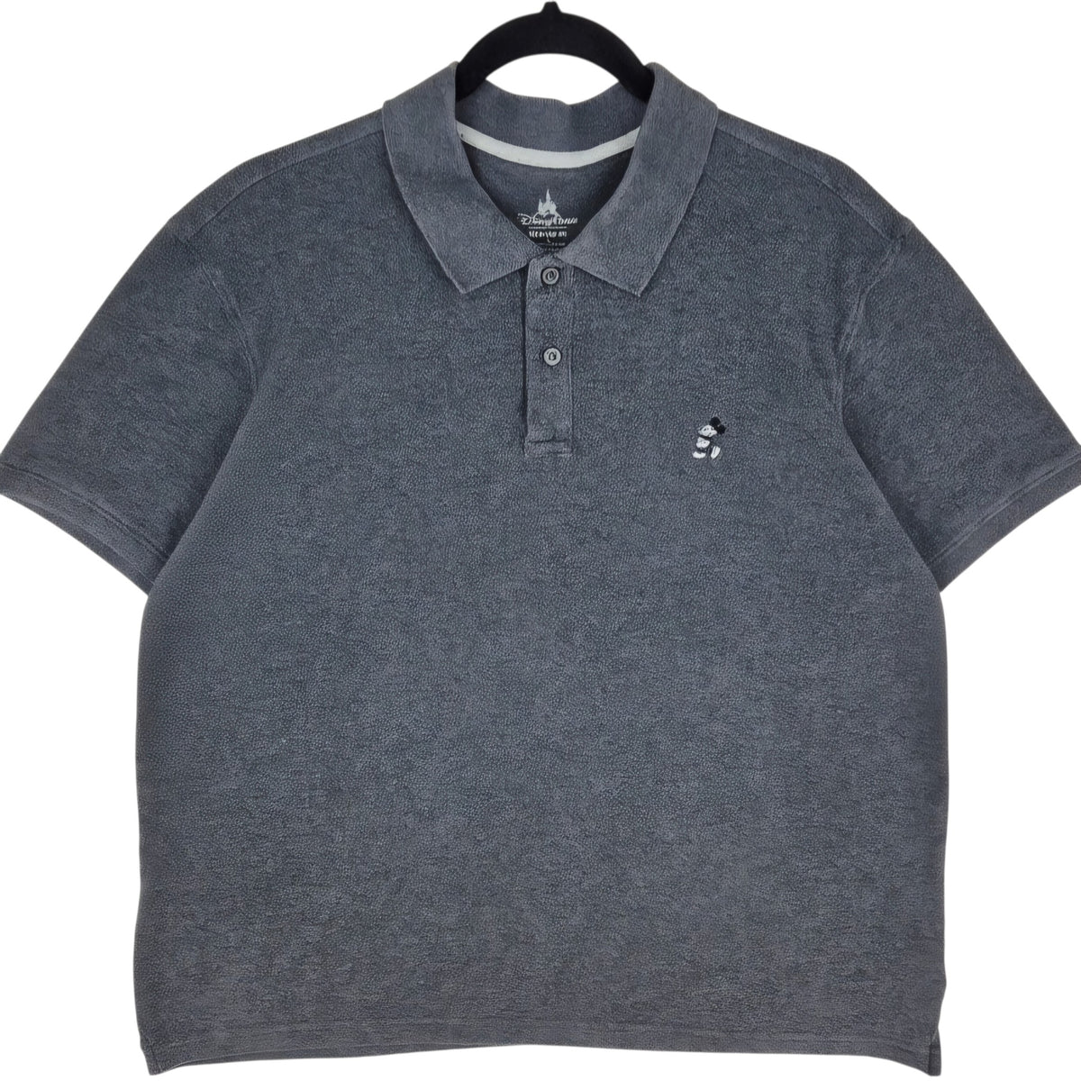 Disney Mickey Mouse Dark Grey Relaxed Fit Polo Shirt Size L