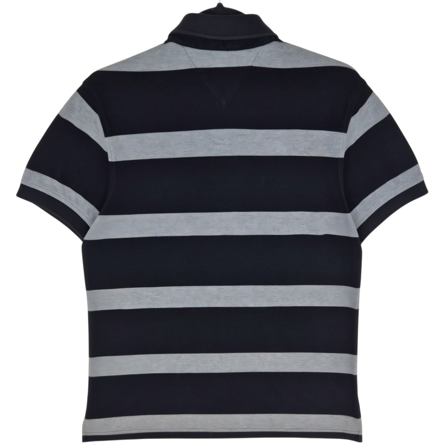 Tommy Hilfiger Black & Grey Striped Custom Fit Polo Shirt Size M