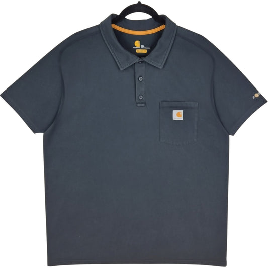 Carhartt Force Black Relaxed Fit Polo Shirt Size 2XL
