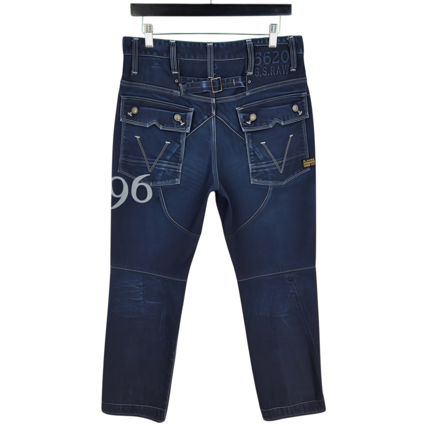 Vintage G Star Raw Jeans Dark Blue Heavy Cargo Denim W32