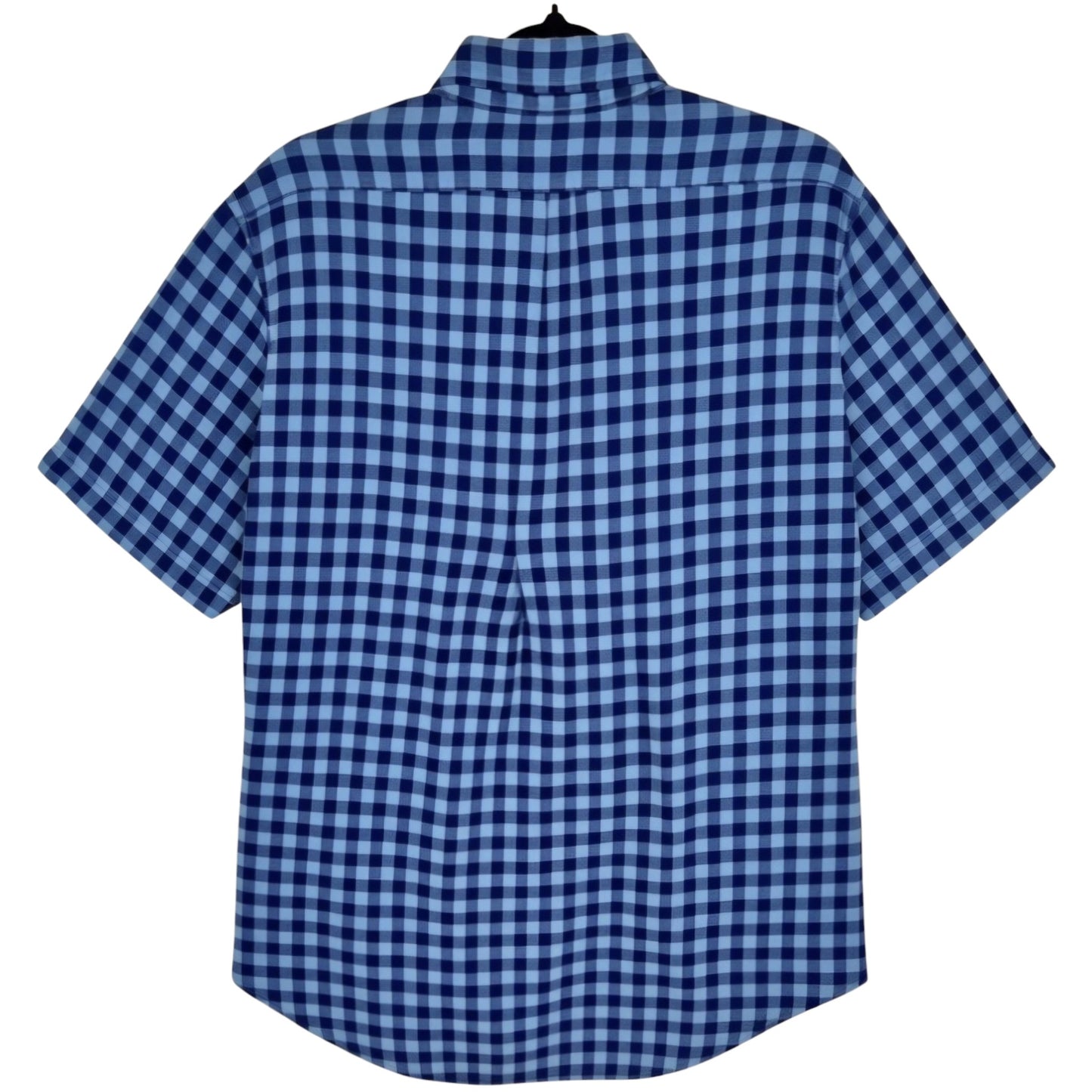 Brooks Brothers Blue Checkered Slim Fit Linen Short Sleeve Button Shirt Size S