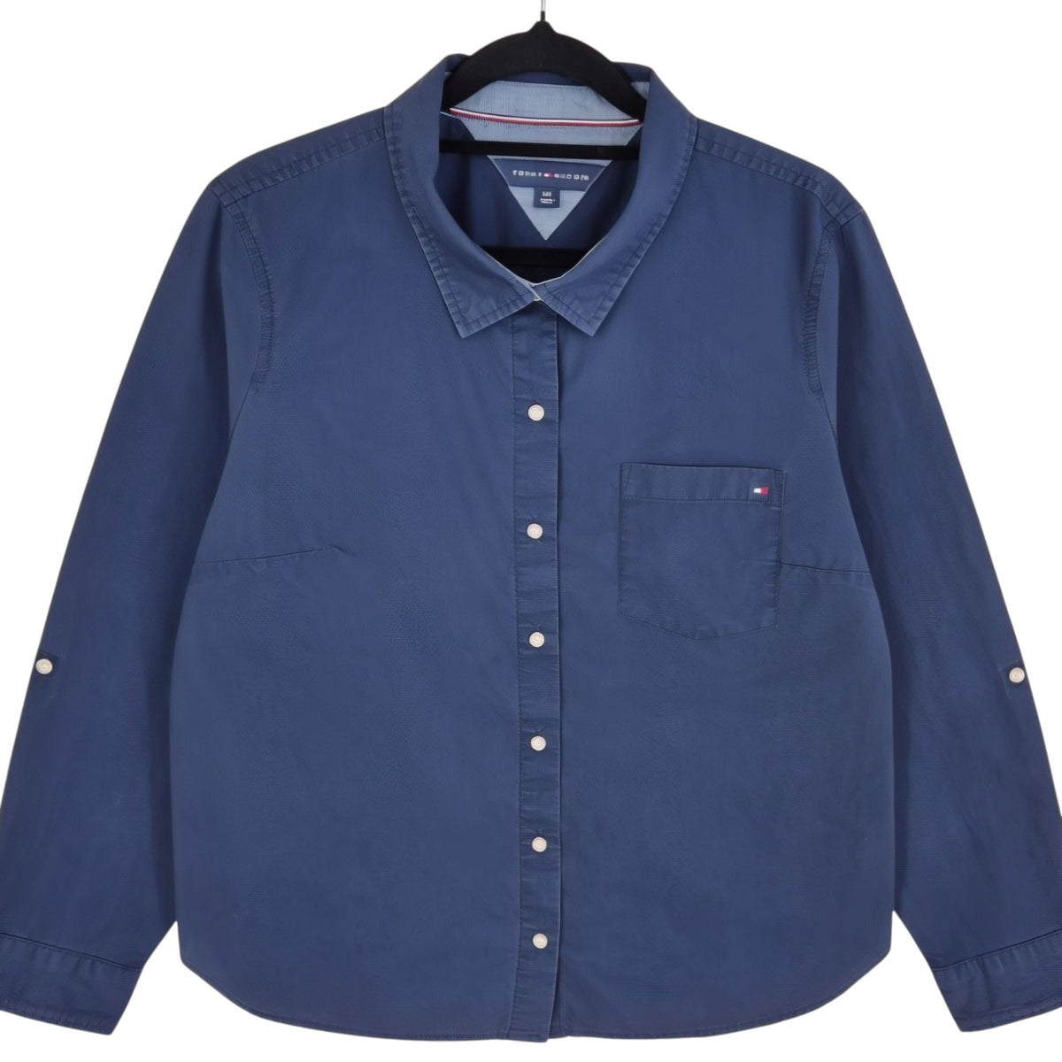 Tommy Hilfiger Womens Dark Blue Dress Shirt Size L