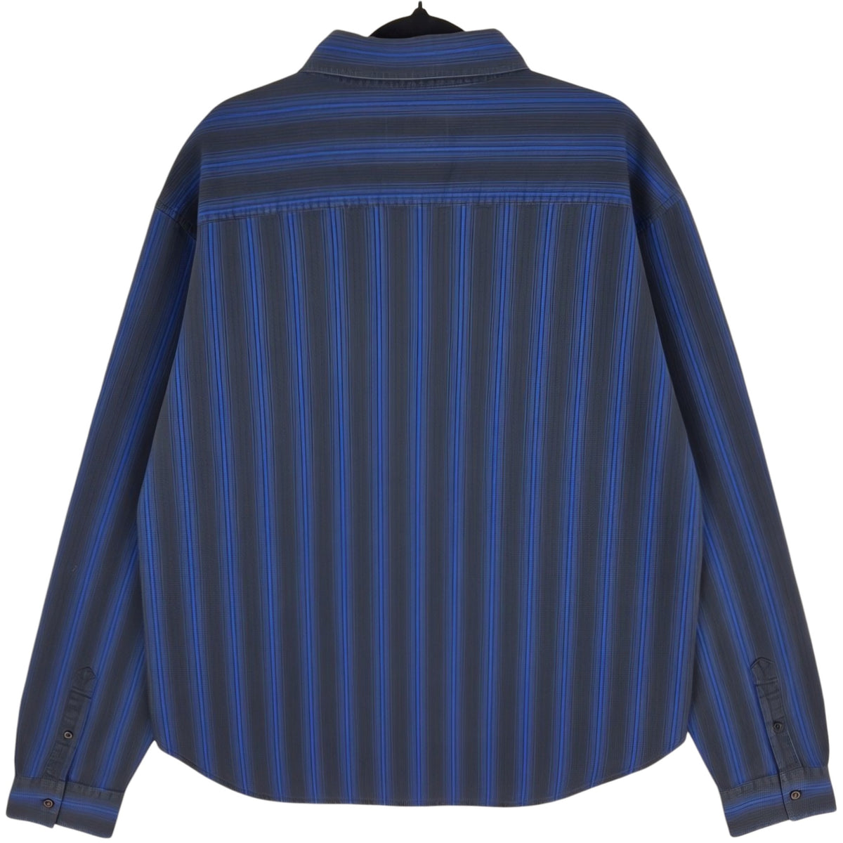 Armani Exchange Black & Blue Striped Textured Dress Shirt Size XL