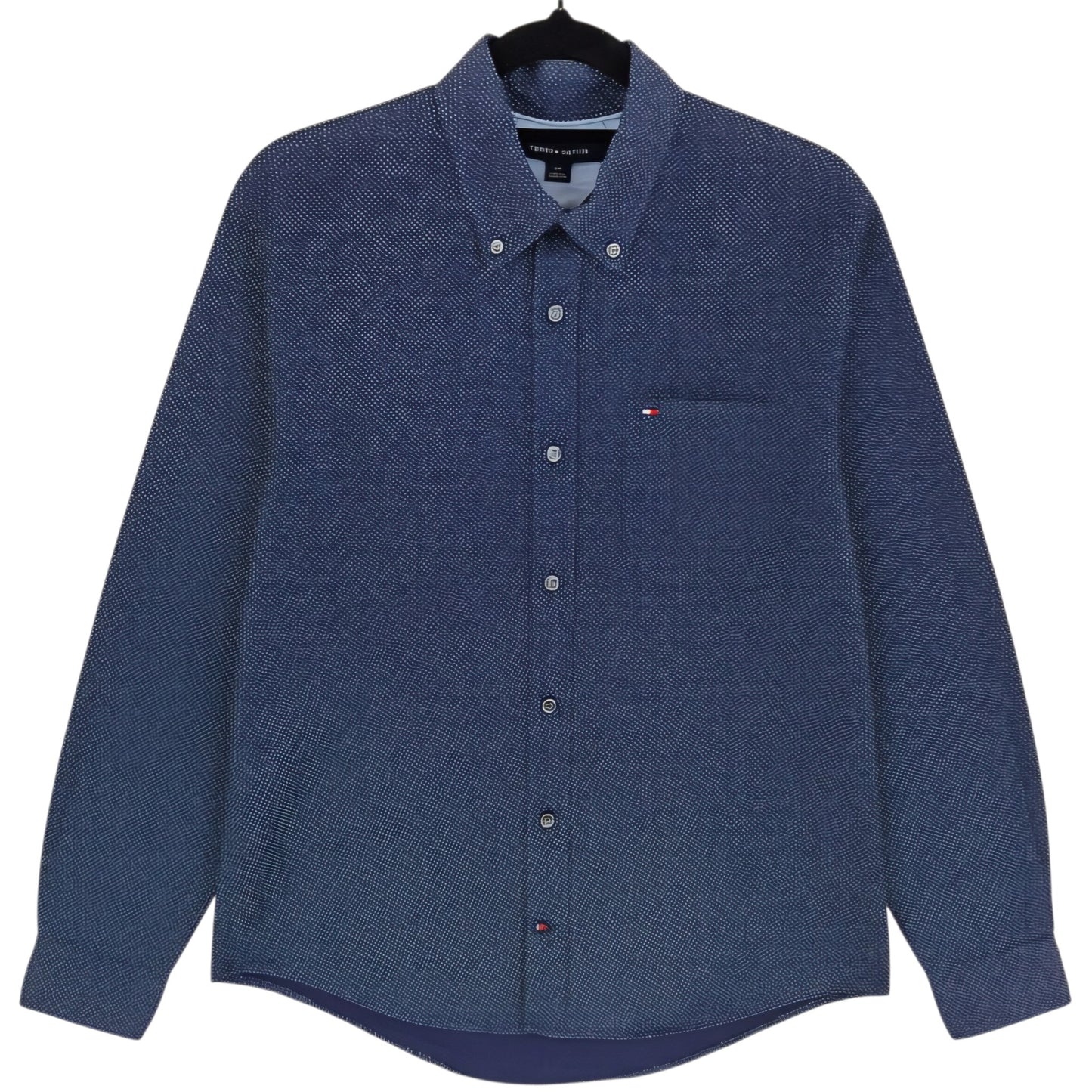 Tommy Hilfiger Dark Blue Spotted Dress Shirt Size S