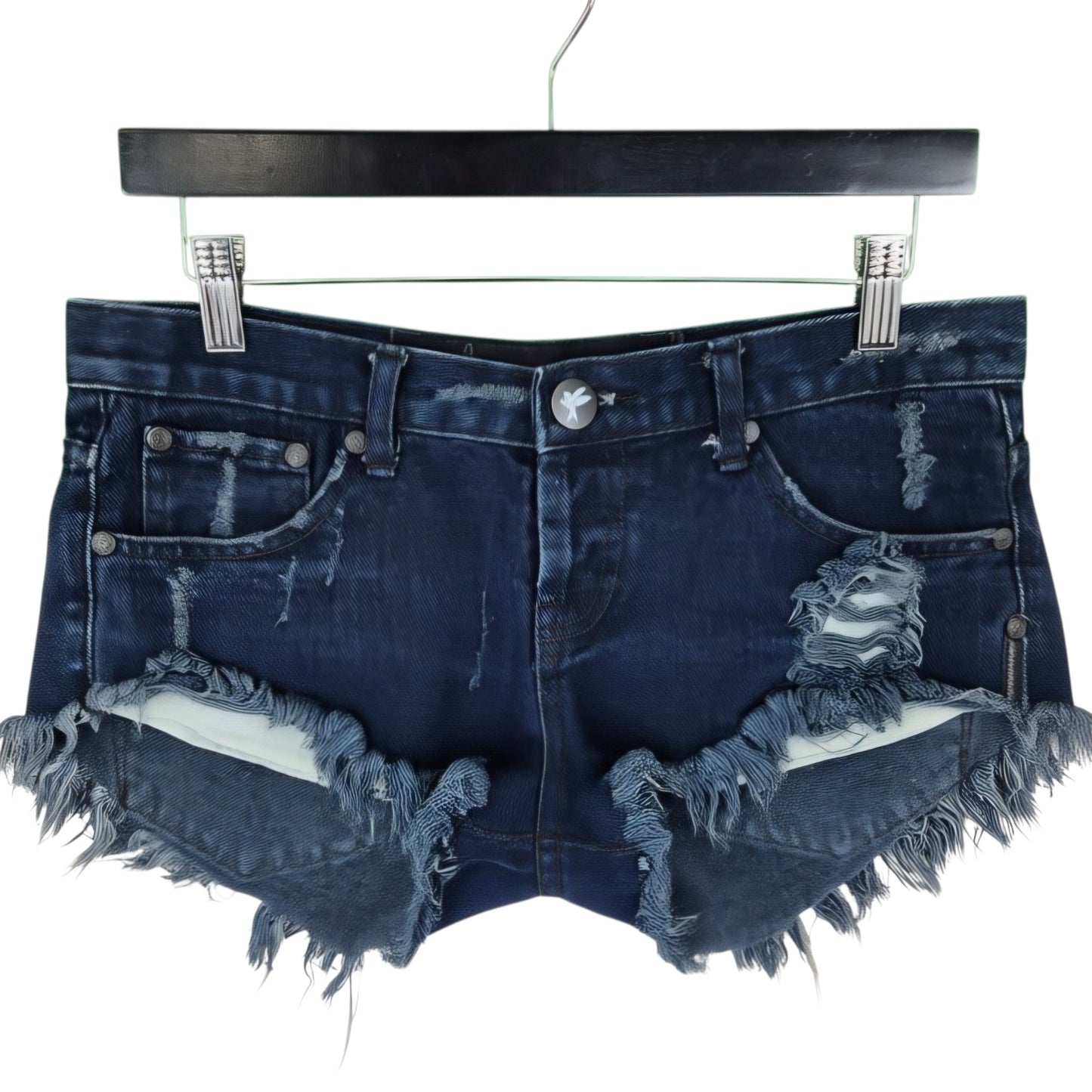 One Teaspoon Womens Dark Blue Denim Shorts W31