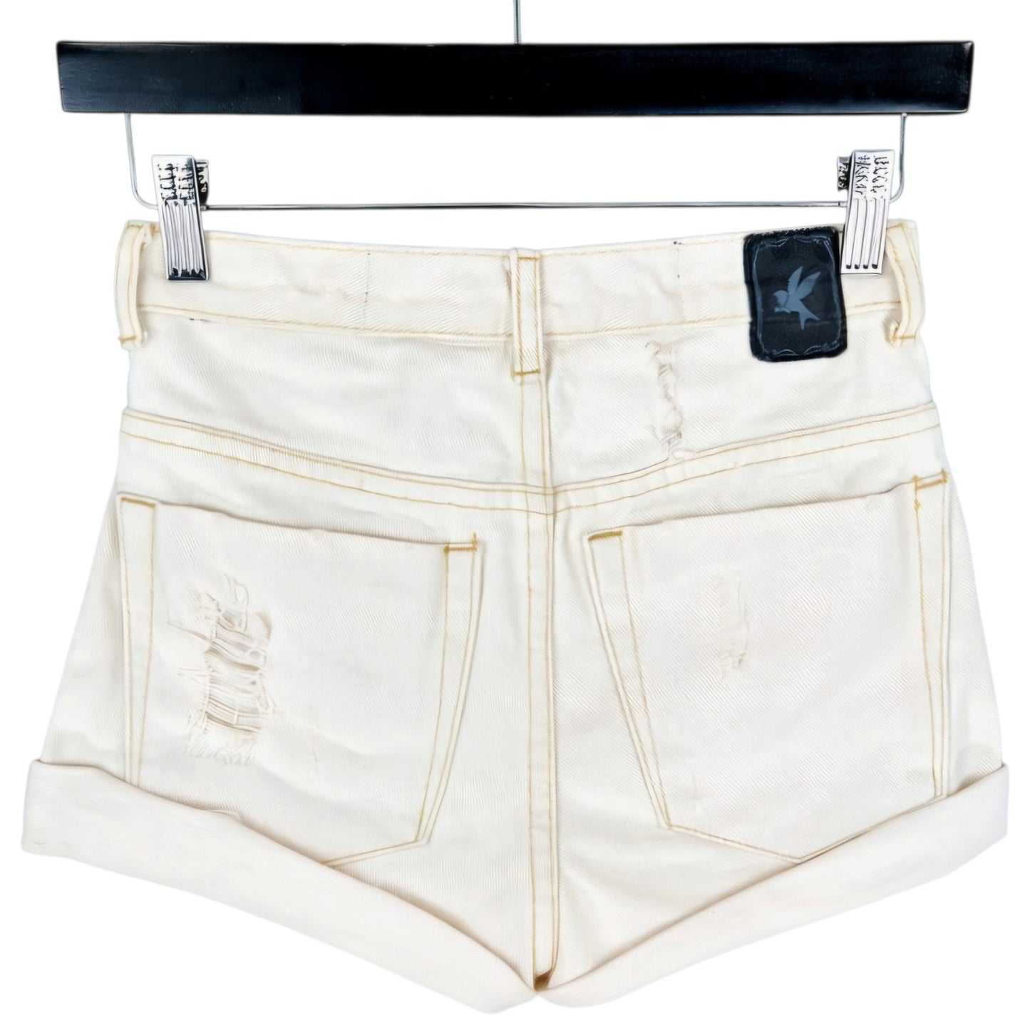 One Teaspoon Womens Cream Brown Denim Shorts W24