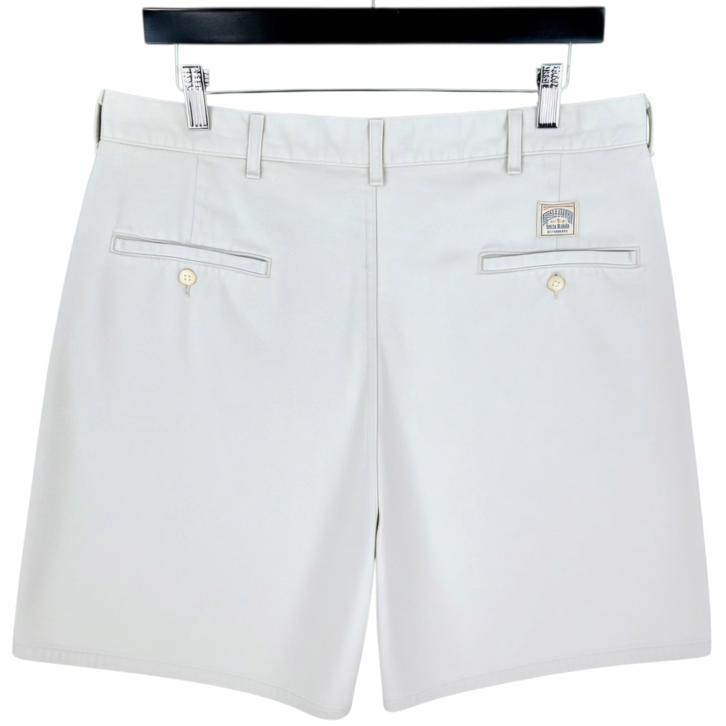 Vintage Polo Ralph Lauren 90's Cream Brown USA Made Chino Shorts W34