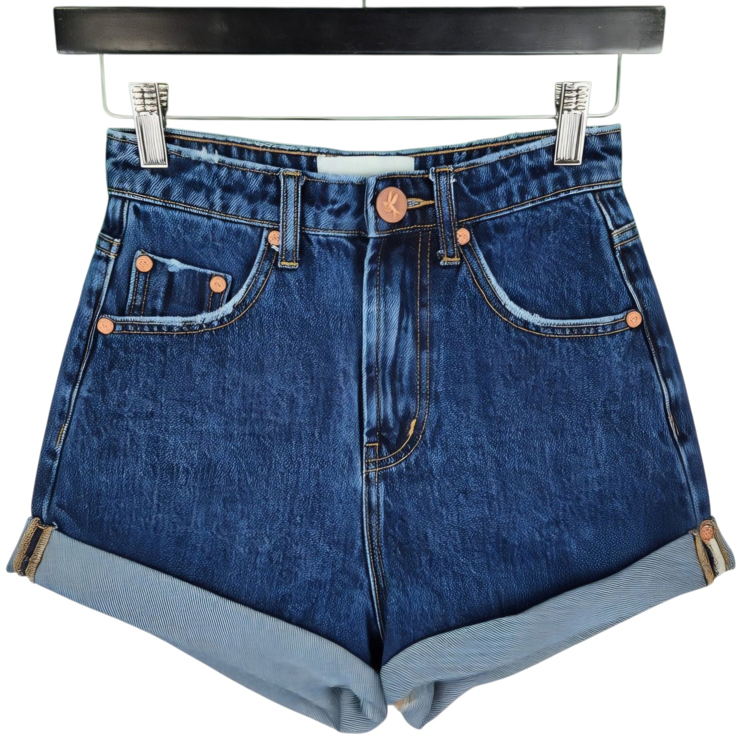 One Teaspoon Womens Dark Blue Denim Shorts W22