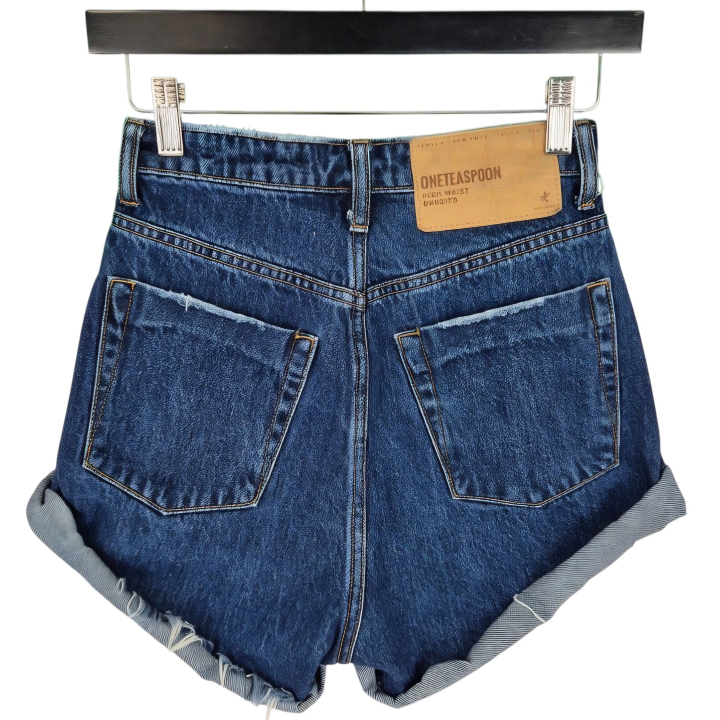 One Teaspoon Womens Dark Blue Denim Shorts W22
