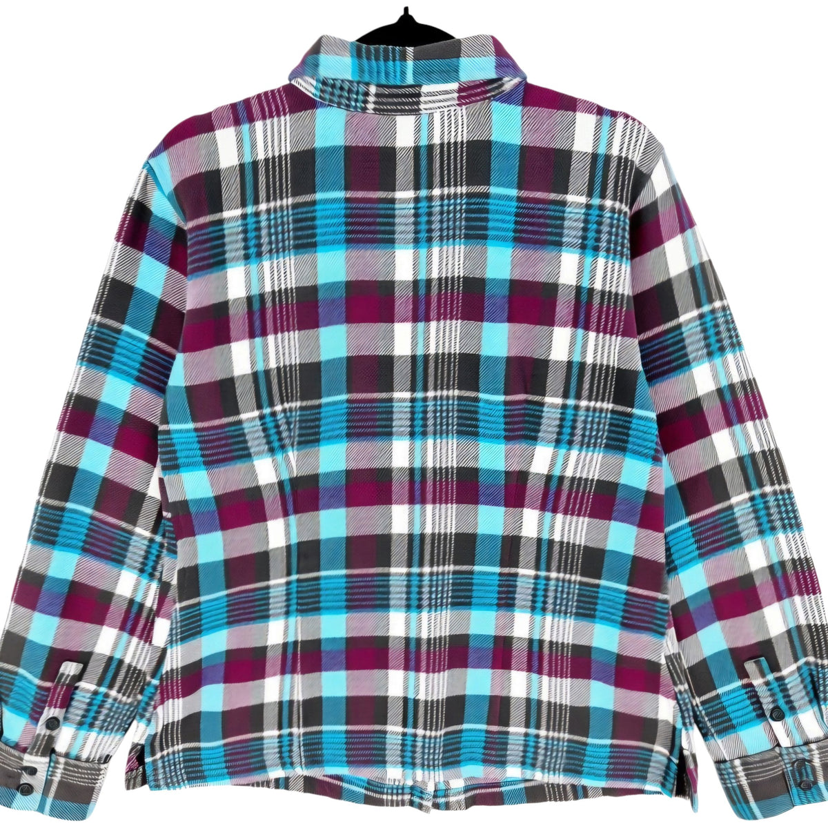 Patagonia Womens Purple Grey & Blue Checkered Button Shirt Size S