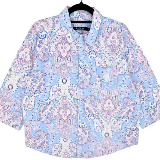 Ralph Lauren Green Label Womens Oversized Floral Button Shirt Size M