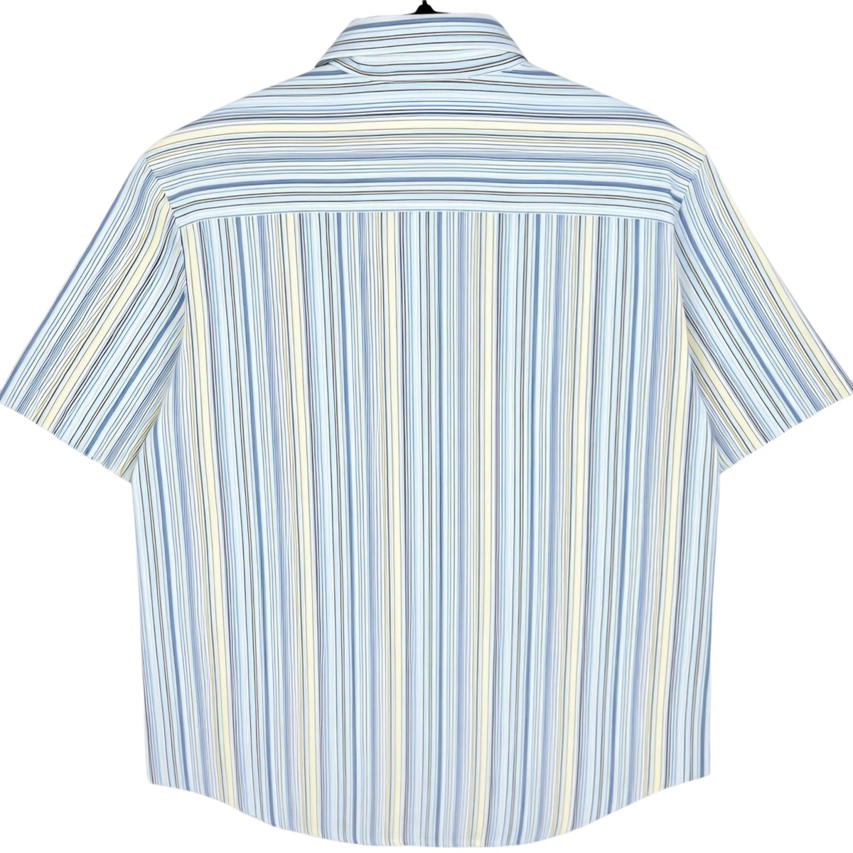 DKNY Jeans Light Blue & Yellow Striped Short Sleeve Button Shirt Size L