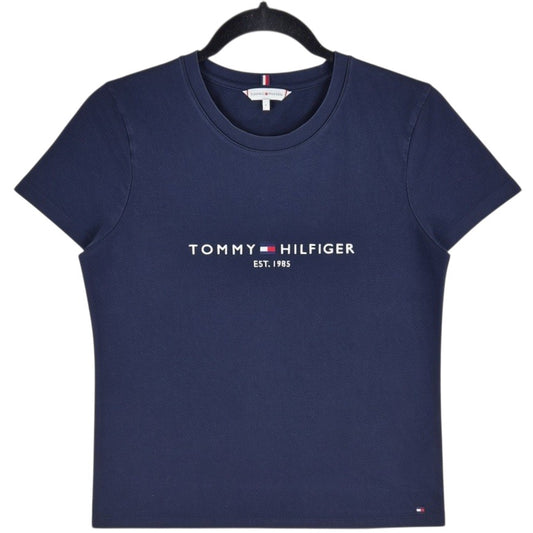 Tommy Hilfiger Womens Dark Blue Embroidered Tee Shirt Size L