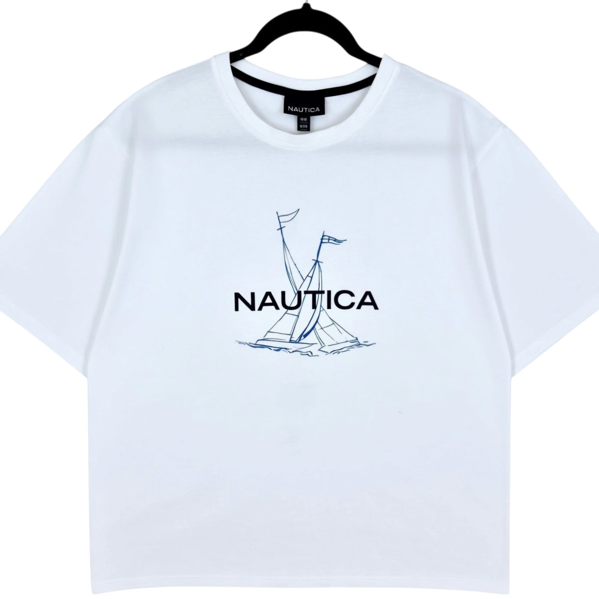 Nautica White Sailing Flags Tee Shirt Size XL
