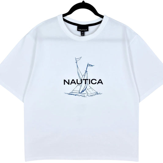 Nautica White Sailing Flags Tee Shirt Size XL