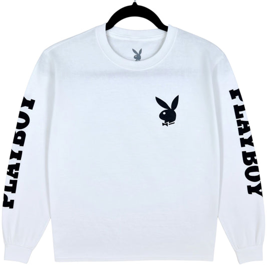 Playboy White Long Sleeve Tee Shirt Size S