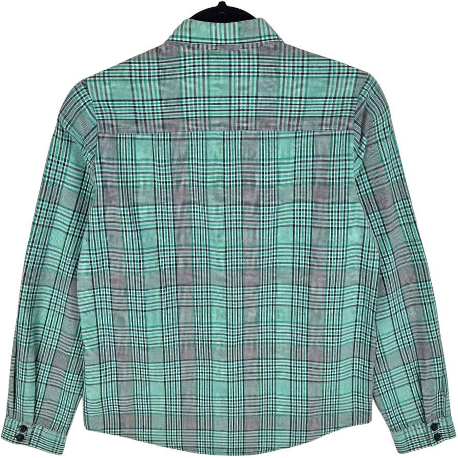 Ben Sherman Womens Green Checkered Dress Shirt Size S