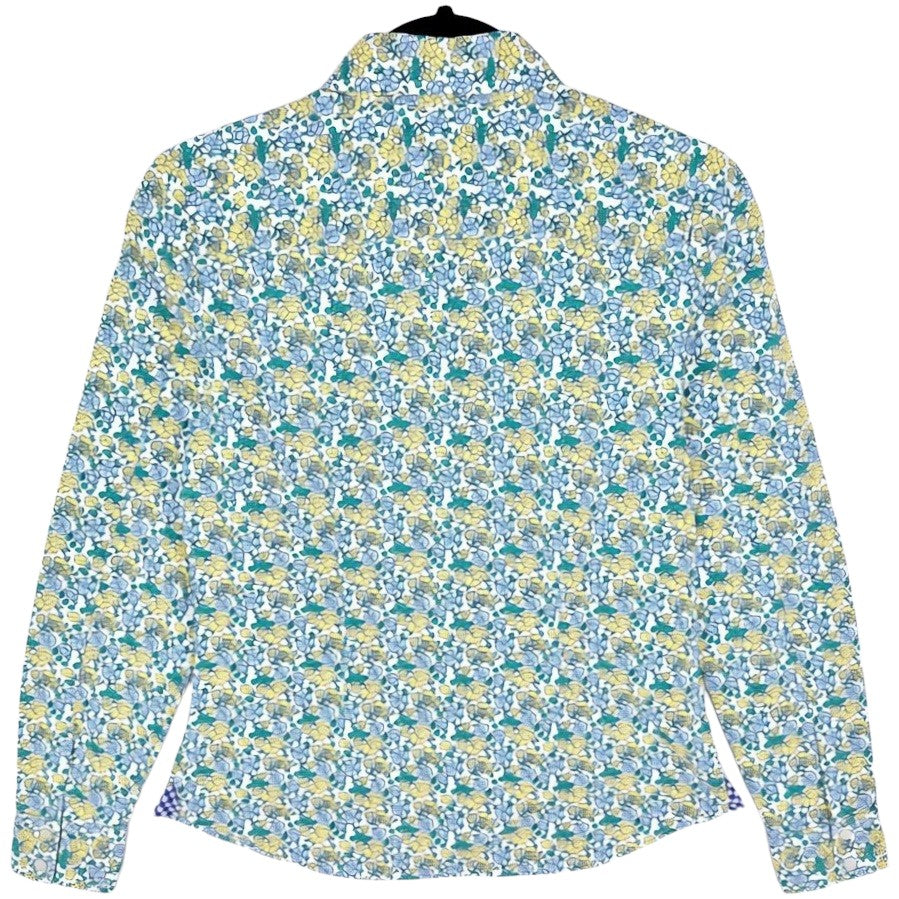 Tommy Hilfiger Womens Yellow & Green Floral Dress Shirt Size XS