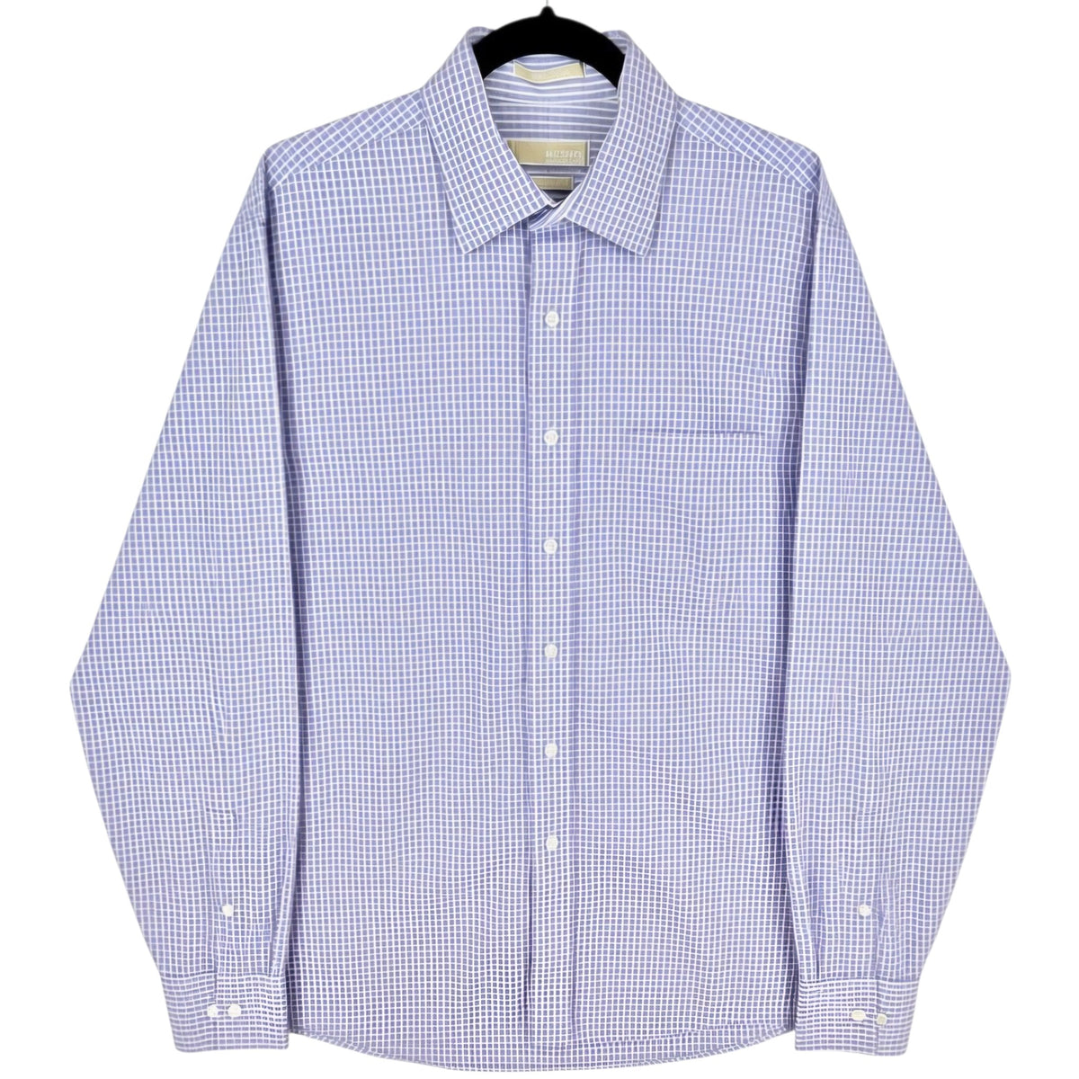 Michael Kors Purple Checkered Dress Shirt Size L