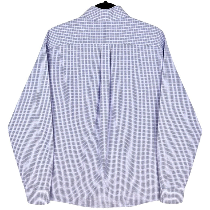 Michael Kors Purple Checkered Dress Shirt Size L