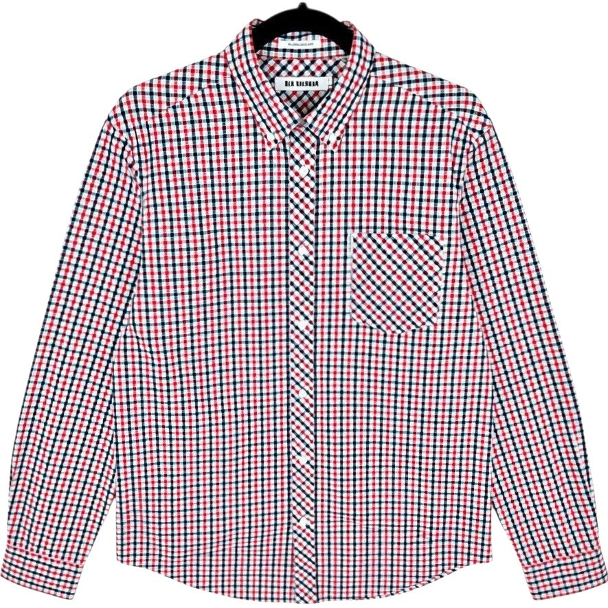 Ben Sherman Red & Black Checkered Dress Shirt Size L