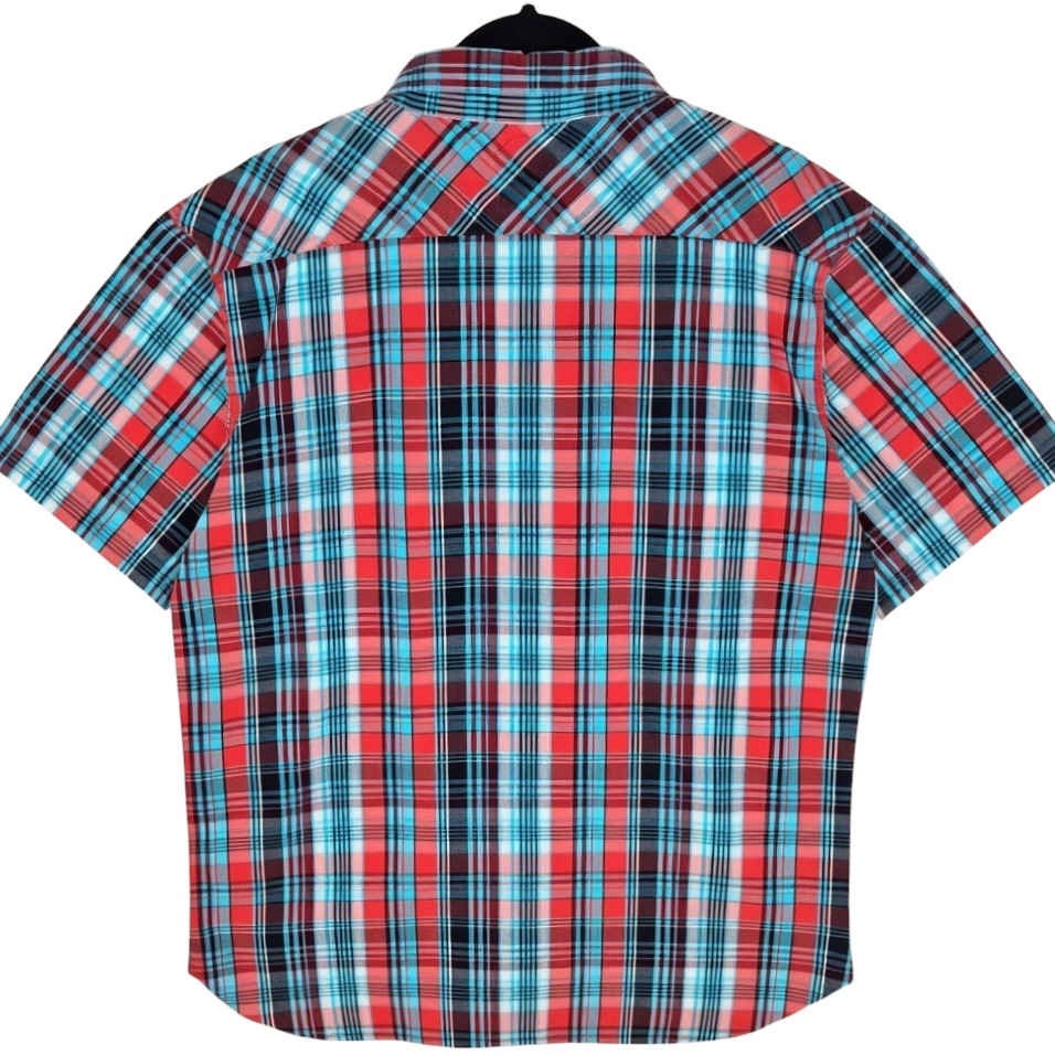 Levis Red & Blue Checkered Short Sleeve Button Shirt Size XL