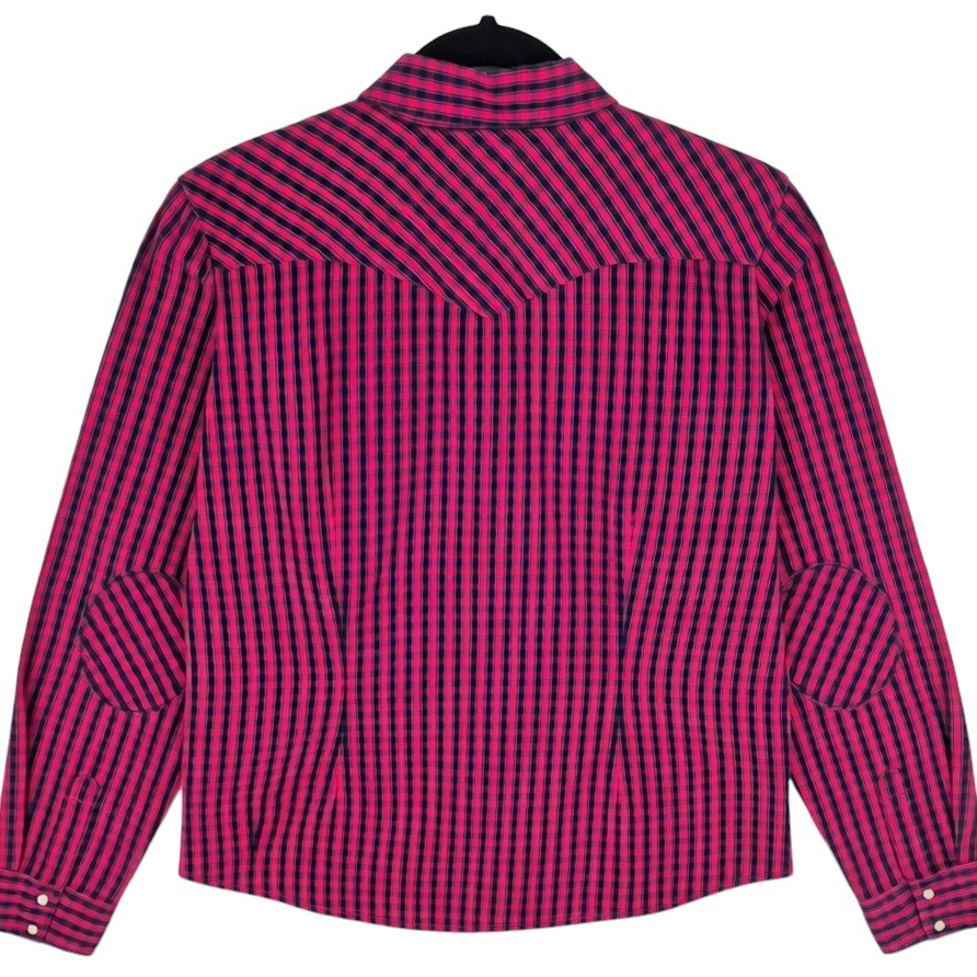Tommy Hilfiger Womens Pink Checkered Button Shirt Size L