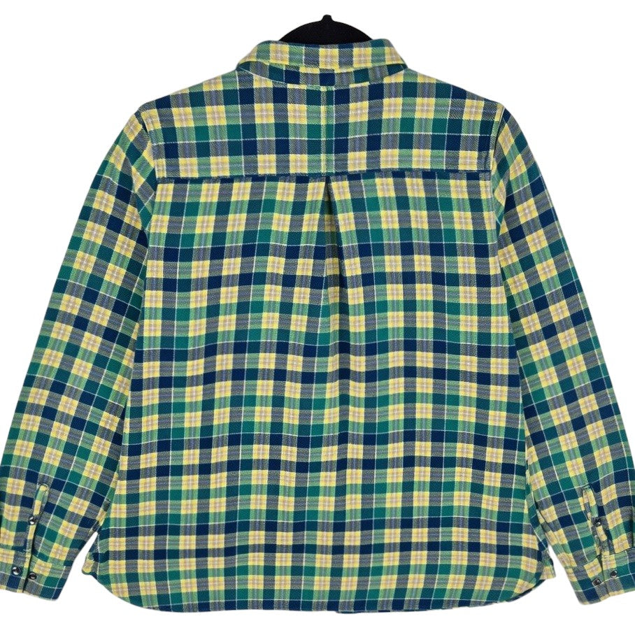 Woolrich Womens Green & Yellow Checkered Button Shirt Size L